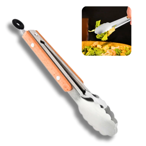 Pinza Multiuso Pequeña de Acero Inoxidable con Mango de Madera - comprar online