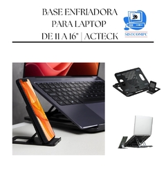 Base Enfriadora | Froost Prime BE225 | Para Laptops de 11 a 16" | Ventilación natural | Base Rotable y ajustable 8 niveles | Negro