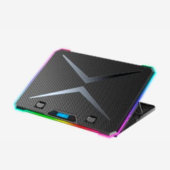 BASE ENFRIADORA PARA LAPTOP CON 6 VENTILADORES RGB Y PANTALLA LCD - comprar en línea