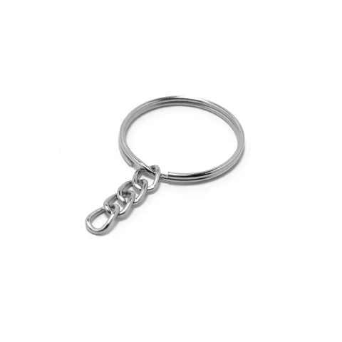 Argolla Metal Llavero Con Cadena 25mm H36-25mm-Thin