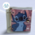 Mini Fichário Argolado PVC Cristal 80 folhas Decoradas Stitch DAC