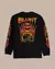 CAMISETA MANGA LONGA FIRE SKULL - PRETO