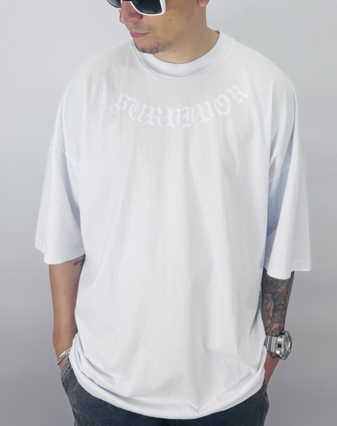 Oversized Survivor Gothic - All White