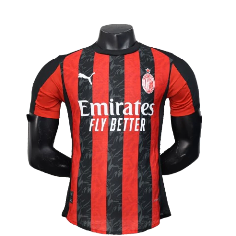 camisa-camisas-camiseta-manto-mantos-uniforme-roupa-roupas-blusa-blusas-ac-milan-milan-preta-vermelha-titular-1-i-home-primeira-2025-2026-foto-imagem-jogador-slim-fit