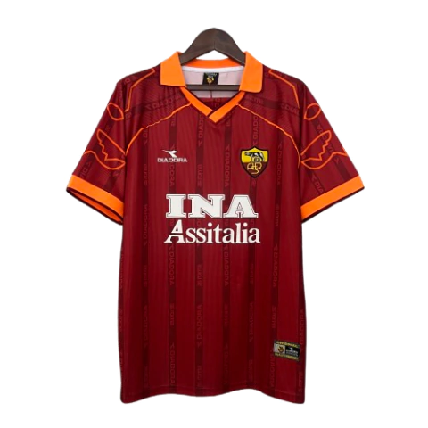 Camisa Retrô Roma I 1999/2000 Torcedor Masculina - Vermelha e Laranja - comprar online