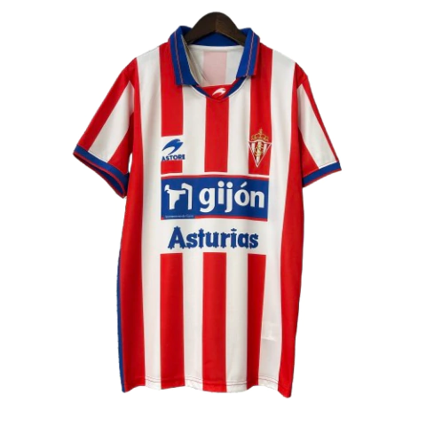 Camisa Retrô Sporting de Gijon I 2001/2002 Torcedor Masculina - Vermelha e Branca - comprar online
