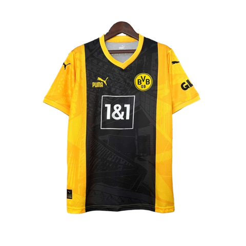 manto-camisa-camisas-camiseta-mantos-uniforme-uniformes-blusa-blusas-borussia-dortmund-50-anos-comemorativa-2024-2025-24-25-amarela-preta-torcedor-masculina-escudo-bordado