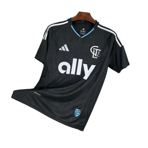 camisa-camisas-camiseta-manto-mantos-uniforme-roupa-roupas-blusa-blusas-charlotte-fc-ii-2-segunda-reserva-2025-2026-torcedor-masculina-preta-azul-gola-v-escudo-bordado-listras