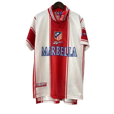 Camisa Retrô Atlético de Madrid I 1999/2000 Torcedor Masculina - Branca e Vermelha - comprar online