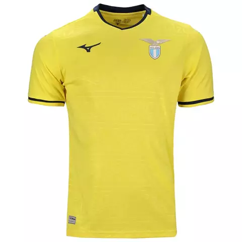 2025-2026-25-26-manto-camisa-camisas-camiseta-mantos-uniforme-uniformes-blusa-blusas-lazio-ii-2-dois-segunda-reserva-masculina-torcedor-amarela-preto-preta-gola-v-lisa