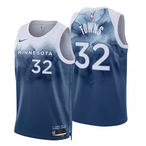 Regata NBA Minnesota Timberwolves 23/24 Azul e Branca - City Edition - comprar online