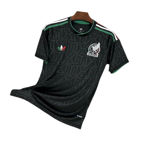 2025-2026-25-26-manto-camisa-camisas-camiseta-mantos-uniforme-uniformes-blusa-blusas-mexico-ii-2-dois-segunda-reserva-masculina-torcedor-preta-gola-redonda-estampa-geometrica