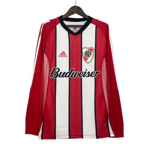 Camisa Retrô Manga Longa River Plate II 2003/2004 Torcedor Masculina - Vermelha e Branca - comprar online