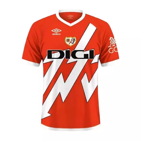 2025-2026-25-26-manto-camisa-camisas-camiseta-mantos-uniforme-uniformes-blusa-blusas-rayo-vallecano-ii-2-segunda-reserva-masculina-torcedor-vermelha-faixa-raio-gola-v-escudo-emborrachado