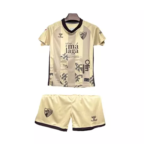 2024-2025-24-25-manto-camisa-camisas-camiseta-mantos-uniforme-uniformes-blusa-blusas-malaga-iii-3-tres-terceira-reserva-infantil-bege-marrom-gola-v-listrada
