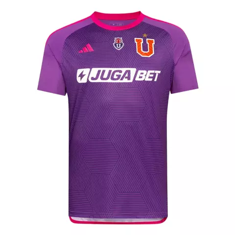 2024-2025-24-25-manto-camisa-camisas-camiseta-mantos-uniforme-uniformes-blusa-blusas-universidad-de-chile-iii-3-terceira-reserva-torcedor-masculina-roxa-rosa-gola-redonda-geometrica-listrada