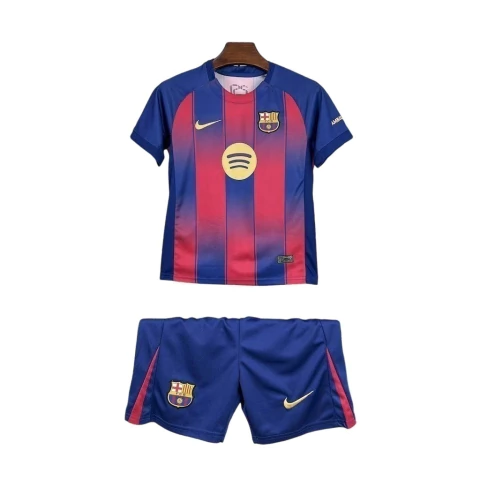 Uniforme Infantil Barcelona Home 2025/26 – Azul e Vermelho - comprar online