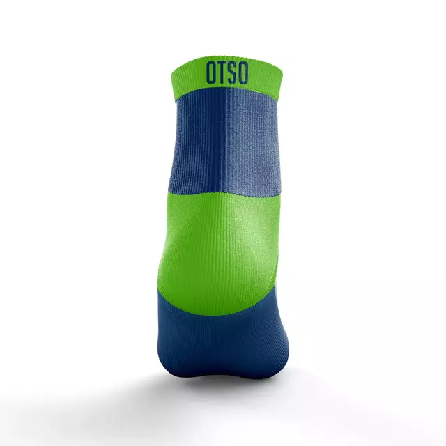 Medias multisport corte bajo OTSO Argentina azul eléctrico y fluo green — imagen 2