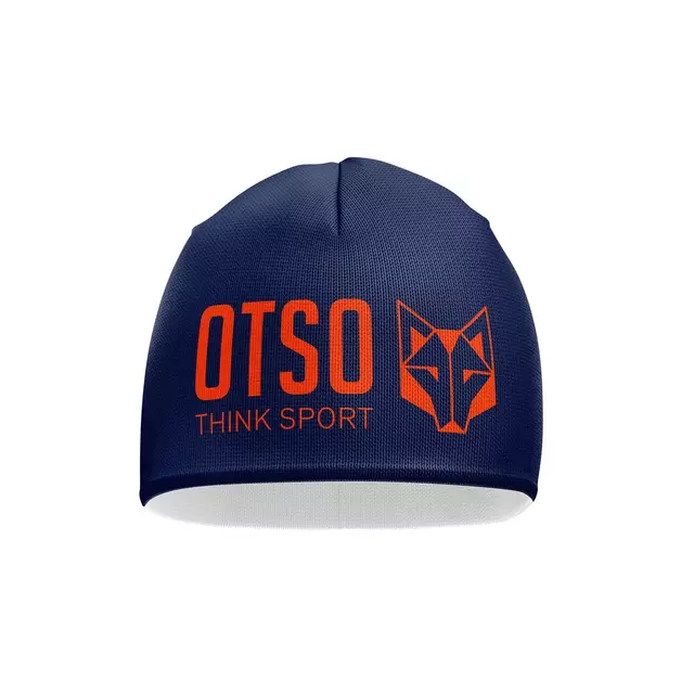 Gorro navy blue y fluo orange