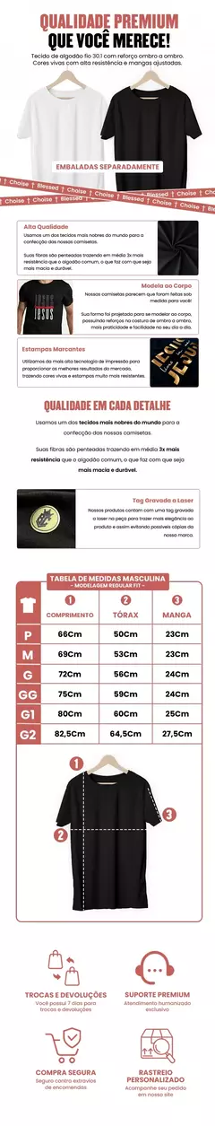 Camiseta Masculina O Justo Viverá Pela Fé na internet