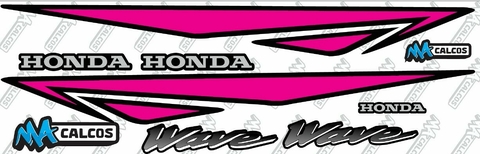 Kit Calcos - Grafica Wave NF 110 Vinilo Blanco - Laca Sectorizada