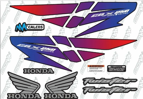 Kit Calcos - Grafica twister CBX 250 color original - Laminados