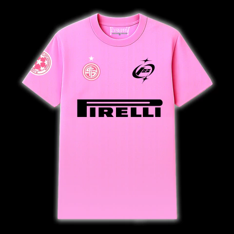 CAMISETA REGULAR "INTERNAZIONALE" ROSA BEBÊ