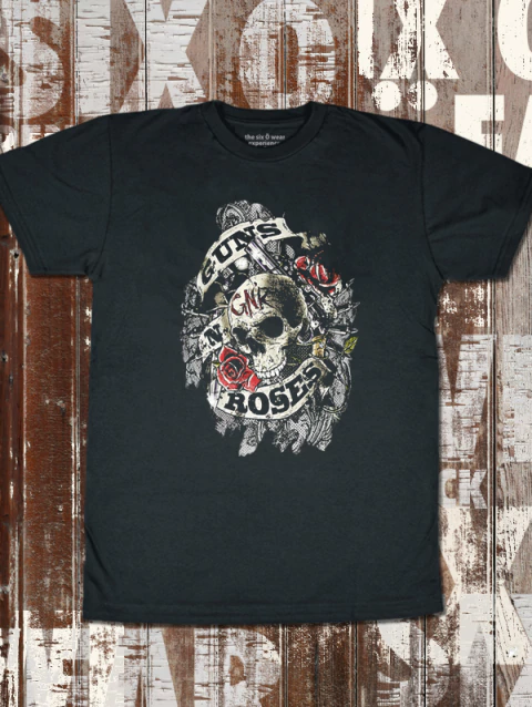 Remera Negra Unisex Guns & Roses - comprar online