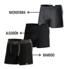 Tri Pack Boxer Clasico Mix Total Black Hombre - Disponible a partir del 6/9 en internet