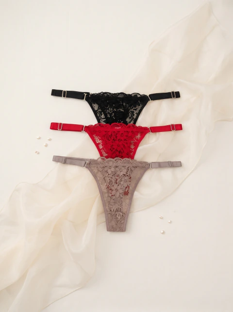PACK X3 DE TANGA DE PUNTILLA-ART 1014