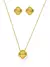 Conjunto Colar e Brinco Folheado a Ouro 18k e Prata Aço Inoxidável Inspiração Virginia