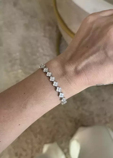 PULSEIRA TREVOS ZIRCÔNIA PRATA-PULB16