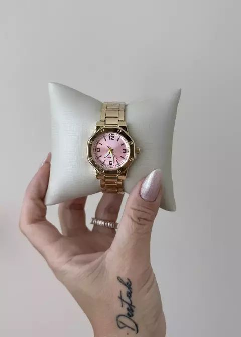 RELÓGIO CARTIER REDONDO ROSA DOURADO-RELB35