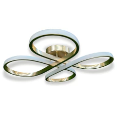 Luminária Plafon Led Moderno Trevo Sala Quarto 3 Em 1 50w Cor Dourado Chamanhe 110v/220v - comprar online