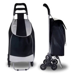 Carrinho De Compras Feira Dobrável C/ Rodas Suporta 30 Kg - Rodinhas Triplas