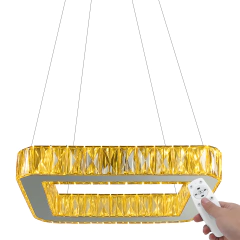 Lustre Pendente Cristal K9 Legítimo Led Morderno Com Controle Remoto (35x35 cm) - comprar online