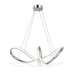 Lustre Pendente Moderno Prata Infinito 50w Led 3 Em 1 - comprar online