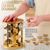 Porta Condimentos Base Giratório Inox 12 Potes - Dourado - Dubai Magazine