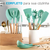 Imagem do Kit Colheres Silicone 12 Peças C/Suporte Bambu Verde