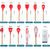 Kit Colheres Silicone 12 Peças C/Suporte Bambu Vermelho na internet