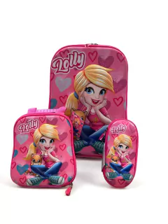 Kit Mochila Infantil Juvenil Carrinho Escolar 40 L