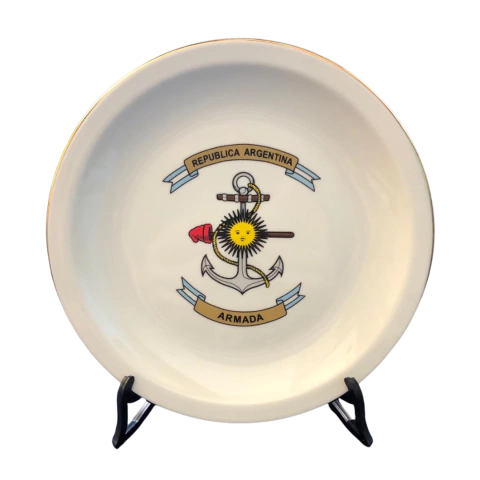 Plato Porcelana 25cm con Filete de Oro Armada Argentina - comprar online