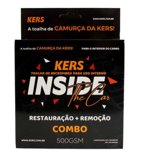 KERS INSIDE THE CAR COMBO TOALHA DE MICROFIBRA 30X30CM 500GSM PARA HIGIENIZACAO E APLICACAO + REST