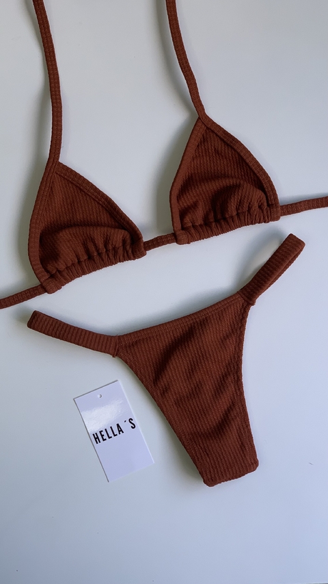 Biquíni Marquinha Texturizado Chocolate - comprar online