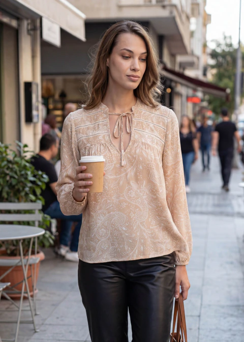 Blusa Cuello Mao Estampada Belen