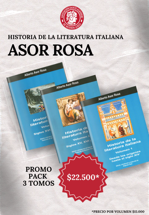 Pack 3 Tomos. Historia de la literatura italiana - Alberto Asor Rosa