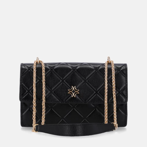 Bolsa Satchel Pequena Atacama Preto Luz Da Lua