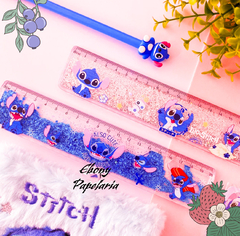 Régua Stitch Crystal c/ GIitter - 20cm