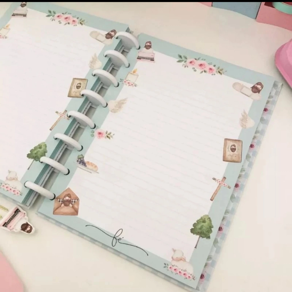 Refil Decorado Devocional para Caderno de Disco Tamanho A5 (21x14,8cm) - 8 Furos