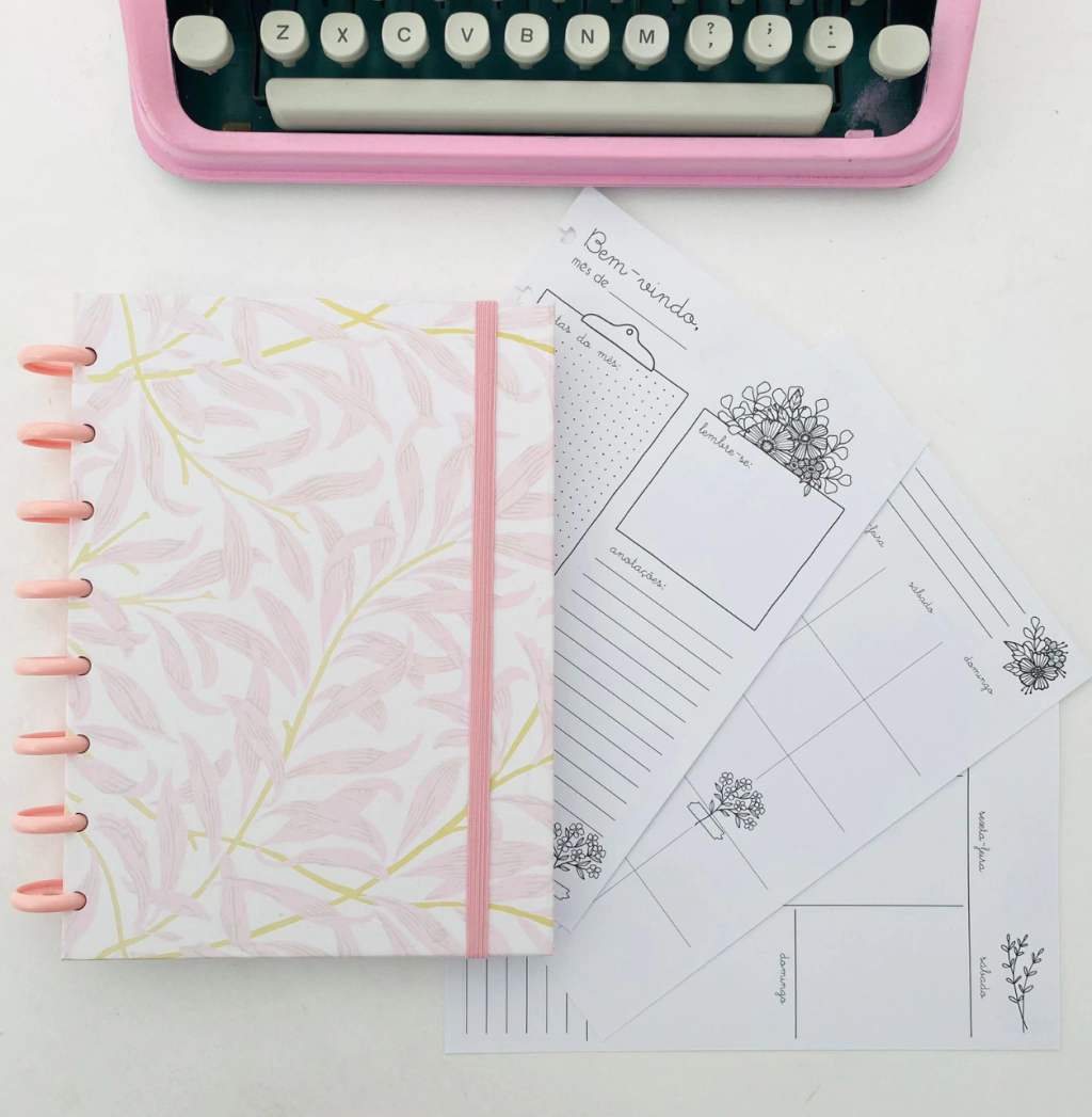 Planner de Disco A5 Floral Elegante
